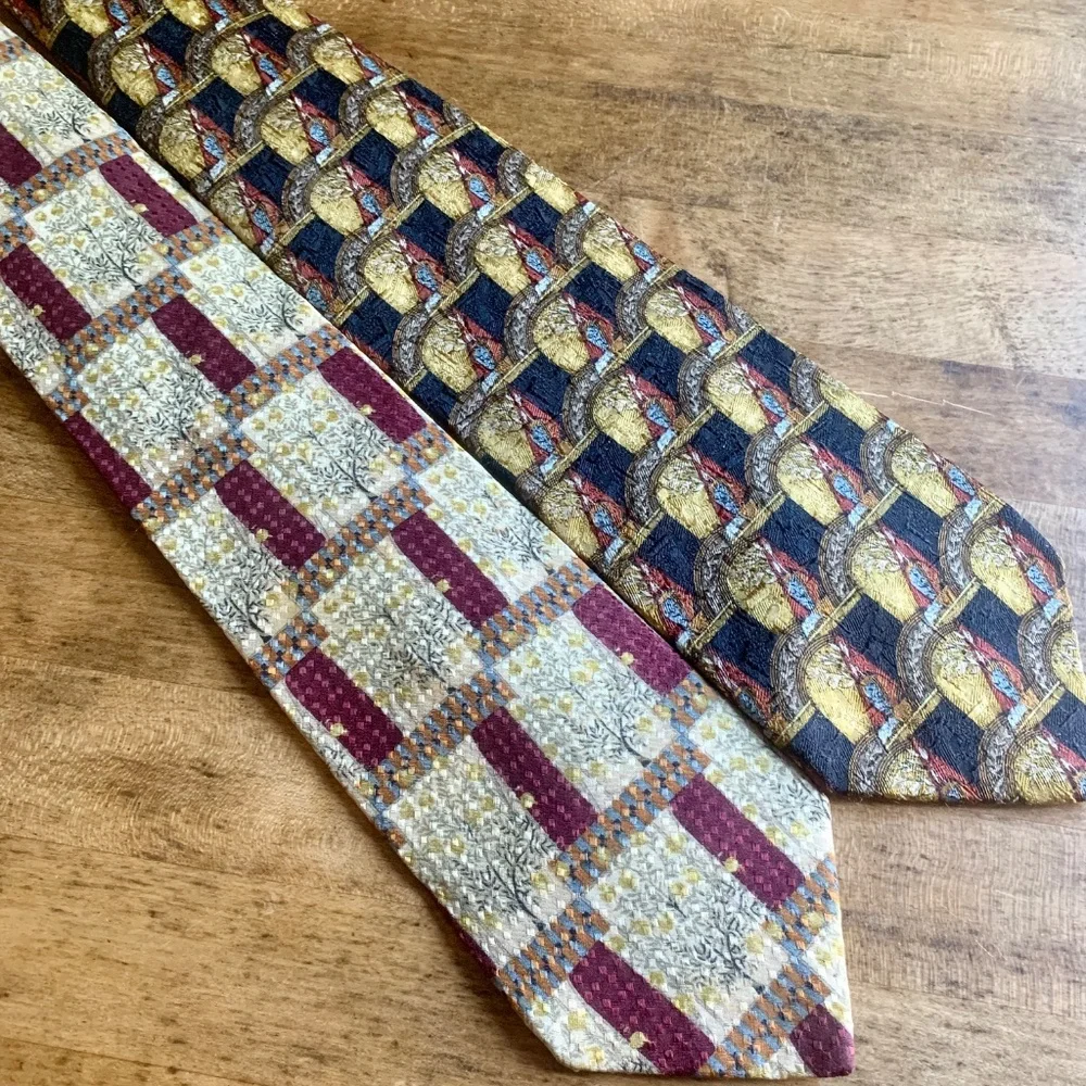 Classic Zegna Silk Ties (Set of 2) Made in Italy • Bold 4” Wide • Designer